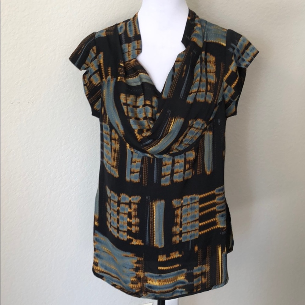 Anthropologie Silky Print Top